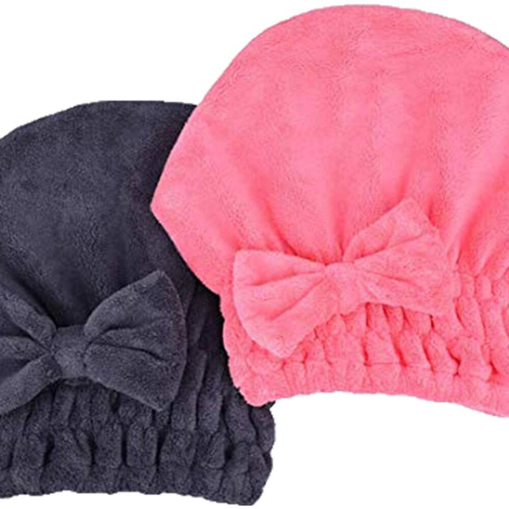 Microfiber Head wrap with Bow-Knot Shower Cap Hair Turban hairWrap Bath Cap for